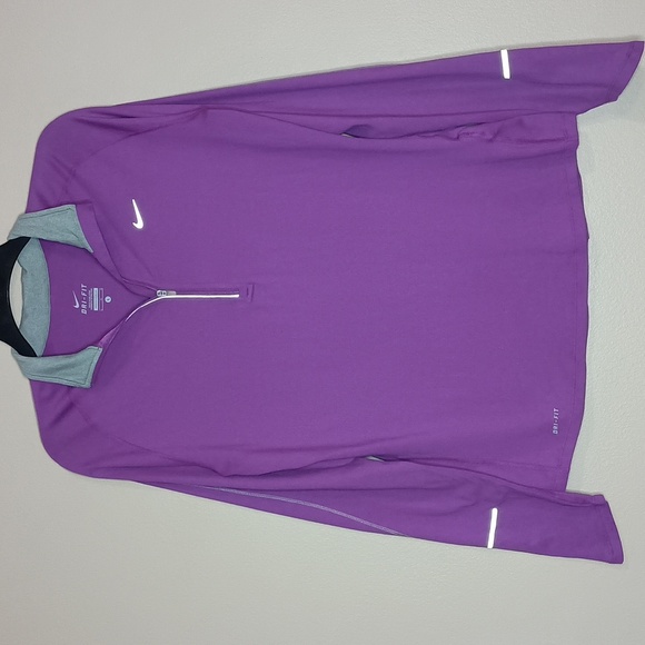 Nike 1/4 Zip Reflective Dri-Fit Long Sleeve Shirt - Picture 1 of 5